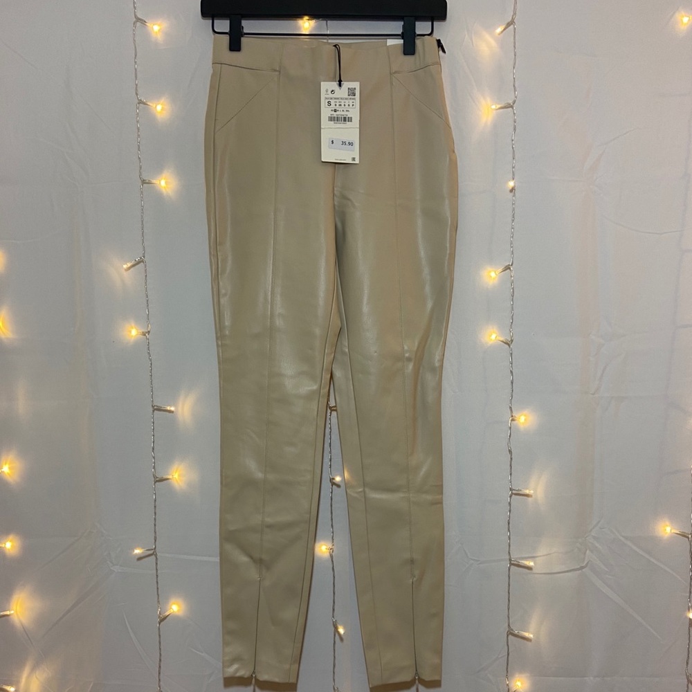 Zara leather leggings